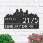 personalized denver city skyline metal address sign house number plaque realtor closing gift custom metal sign 0