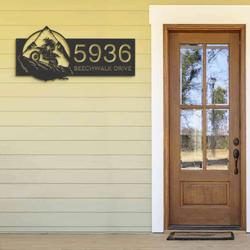 personalized dirtbike motocross biker address sign house number plaque custom metal sign 2