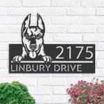 personalized doberman dog cute puppy address sign house number plaque custom metal sign 0