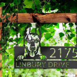 personalized doberman dog cute puppy address sign house number plaque custom metal sign 1