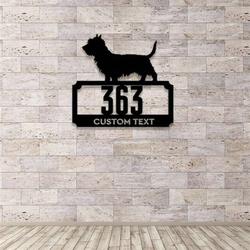 personalized dog breed address sign house number plaque custom metal sign 3