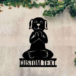 personalized dog statue buddha buddhist namaste yoga studio home decor custom metal sign 1