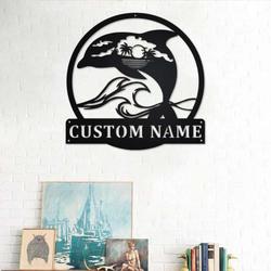 personalized dolphin metal sign beach house sign dolphin lover room home office pool decor housewarming gift 2