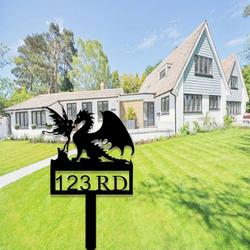personalized dragon garden fairy address sign house number plaque custom metal sign 2