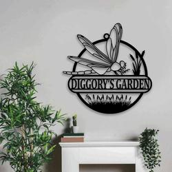 personalized dragonfly garden decorative custom metal sign 1