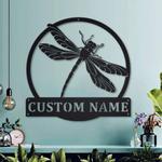 personalized dragonfly monogram metal sign decor for bedroom 0