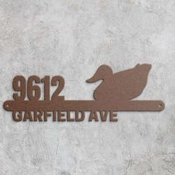 personalized duck address sign house number plaque custom metal sign 1