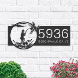 personalized duck hunting hunter address sign house number plaque custom metal sign 2