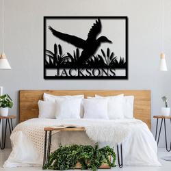 personalized duck hunting mallard address sign family name gift for hunting lover gift for duck hunter metal house numbers 1