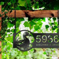 personalized duck loon address sign custom metal signs 2