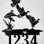 personalized ducks in flight address sign house number plaque custom metal sign 0