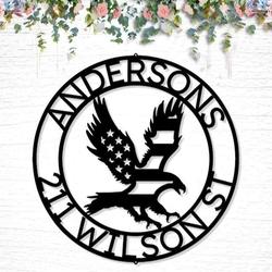personalized eagle address sign house number plaque custom metal sign 3