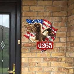 personalized eagle address sign independence day veteran day patriotic decor custom metal sign 1