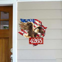 personalized eagle address sign independence day veteran day patriotic decor custom metal sign 2