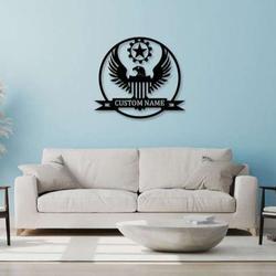 personalized eagle army sign independence day veteran day patriotic decor custom metal sign 1