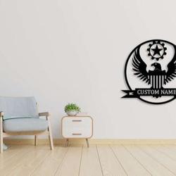 personalized eagle army sign independence day veteran day patriotic decor custom metal sign 3