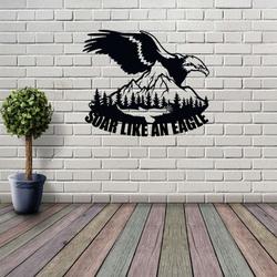 personalized eagle over mountain sign wildlife address sign patriotic decor custom metal sign 2