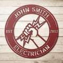 personalized electrician last name and est year custom metal sign 1