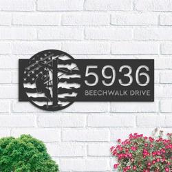 personalized electrician lineman us flag custom metal sign address sign house number hanging 1
