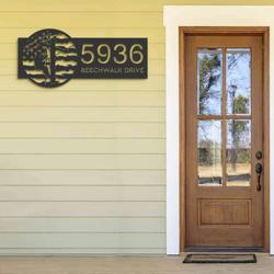 personalized electrician lineman us flag custom metal sign address sign house number hanging 2