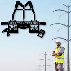 personalized electrician tool belt lineman name custom metal sign 2