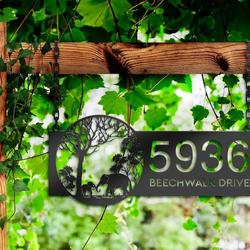 personalized elephants mother and child in forest address sign custom metal signs 2