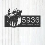 personalized elk wild life forest address sign house number plaque custom metal sign 0