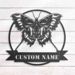 personalized emo goth butterfly skull metal sign v1 halloween decoration for home 0