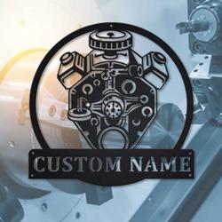 personalized engine machine metal sign engine machine decor garage sign workshop sign home decor 2