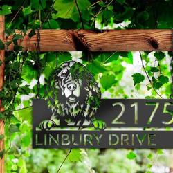 personalized english springer spaniel dog cute puppy address sign house number plaque custom metal sign 1