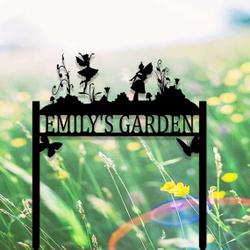 personalized fairy butterfly garden decorative custom metal sign 1
