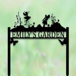 personalized fairy butterfly garden decorative custom metal sign 3