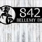 personalized fairy mushroom address sign garden house number plaque custom metal sign 0