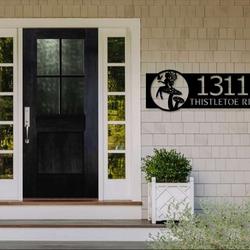 personalized fairy mushroom address sign garden house number plaque custom metal sign 1