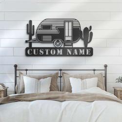 personalized family camping car metal sign happy camper van name sign home decor cabin vehicles hippie van decoration camping gifts 1