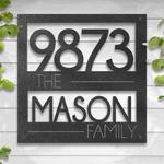 personalized family name address sign house number plaque custom metal sign 0