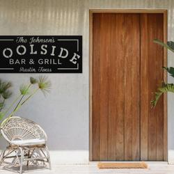 personalized family pool sign bar and grill sign swimming pool decor tiki bar pool oasis sign sign for pool patio decor dad gift fathers day gift 5