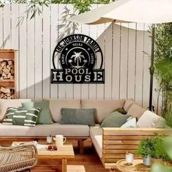 personalized family pool sign swimming pool metal sign pool house sign patio decor beach house decor 2