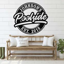 personalized family pool sign swimming pool metal sign tiki bar pool oasis sign for pool patio home outdoor decor fathers day dad gift 1