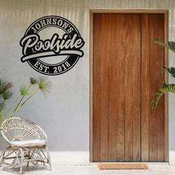 personalized family pool sign swimming pool metal sign tiki bar pool oasis sign for pool patio home outdoor decor fathers day dad gift 5