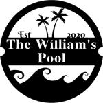 personalized family pool sign swimming pool summber beach house decor 0