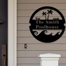 personalized family pool sign swimming pool summber beach house decor 2