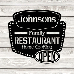 personalized family restaurant customized home cooking cut metal sign decorative signs bar decorations 2