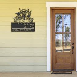 personalized farm animals farmhouse ranch address sign house number plaque custom metal sign 1