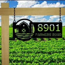 personalized farm barn address sign choose style house number plaque custom metal sign 1