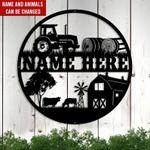 personalized farm scene and animals farmhouse metal farm sign 0