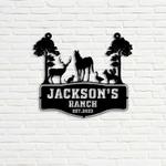 personalized farmhouse ranch address sign horse deer farm animals house number plaque custom metal sign 0