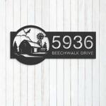 personalized farmhouse ranch barn windmill address sign house number plaque custom metal sign 0