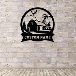 personalized farming farmhouse custom name cut metal sign farmhouse wall decor 1
