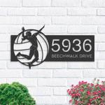 personalized female volleyball player v2 address sign house number plaque custom metal sign 0
